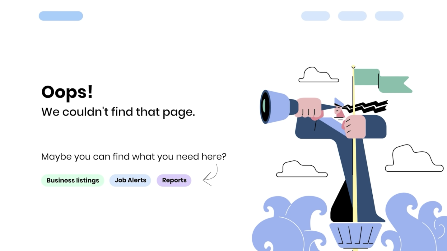 A 404 Page with an Illustration<br>
